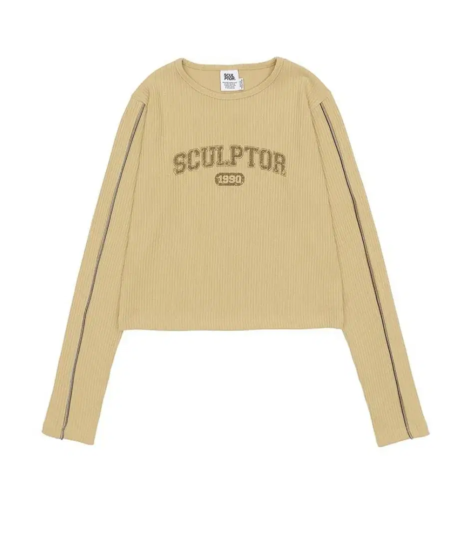 스컬프터 Varsity Piping T-shirt Beige